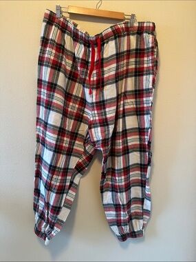 ♻️ Old Navy Red, White & Black Plaid Flannel Pajama Pants